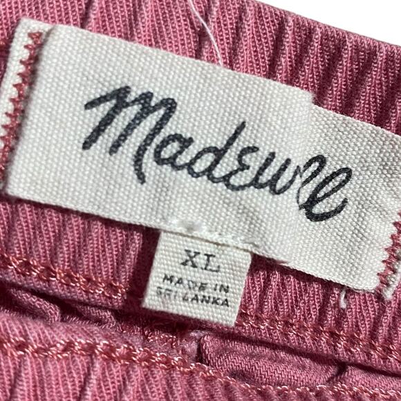 madewell pink high wasited elastic band pull on shorts with ties - women's XL - Picture 3 of 8